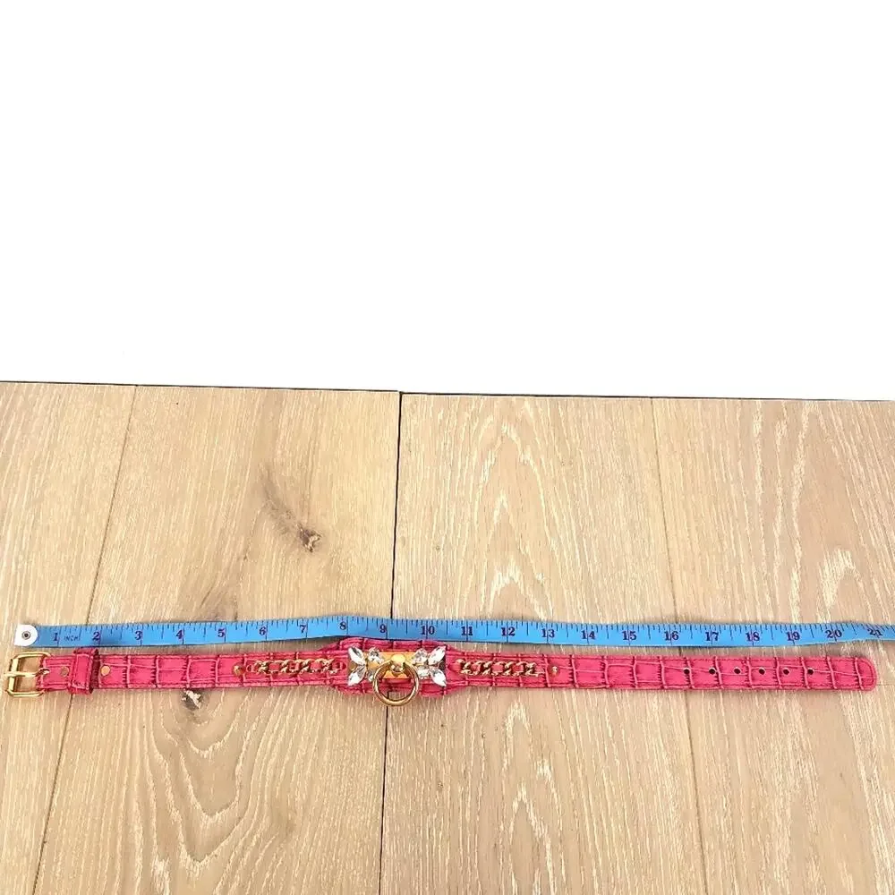 Olivia Riegel | Pink Dog Collar Swarovski Crystals Small to Medium